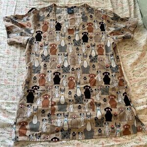 Women’s scrub top size small dog print